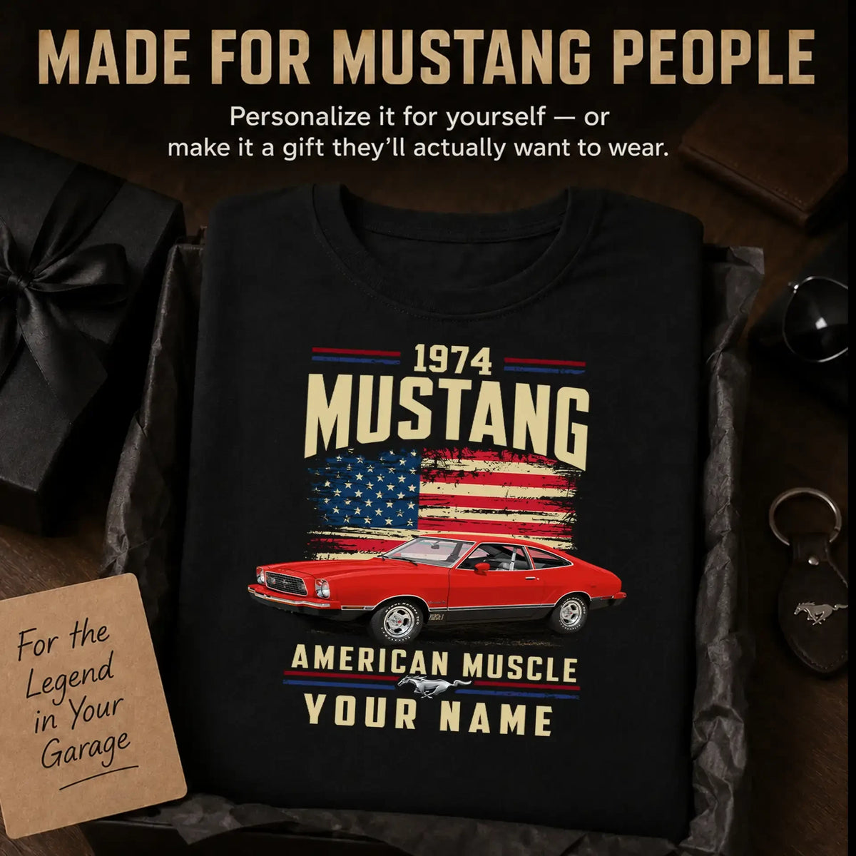 1974 Mustang Muscle Car Personalized Apparel