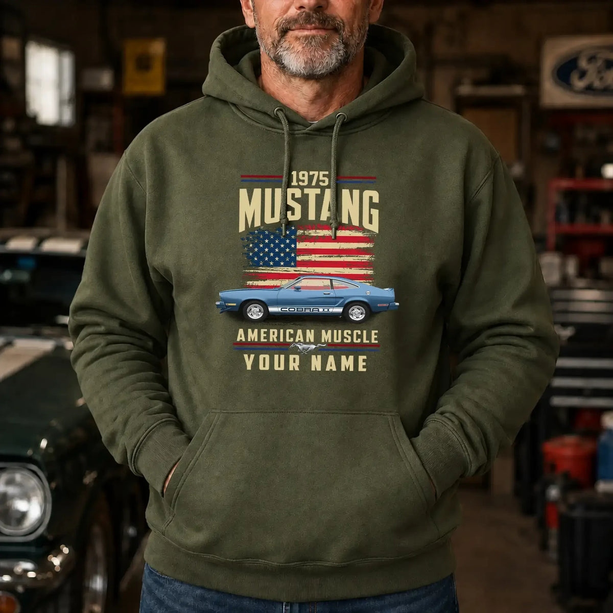 1975 Mustang Muscle Car Personalized Apparel