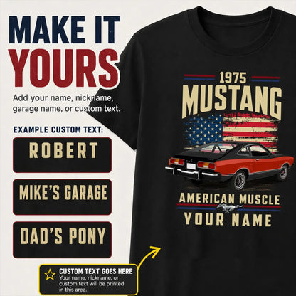 1975 Mustang Muscle Car Personalized Apparel