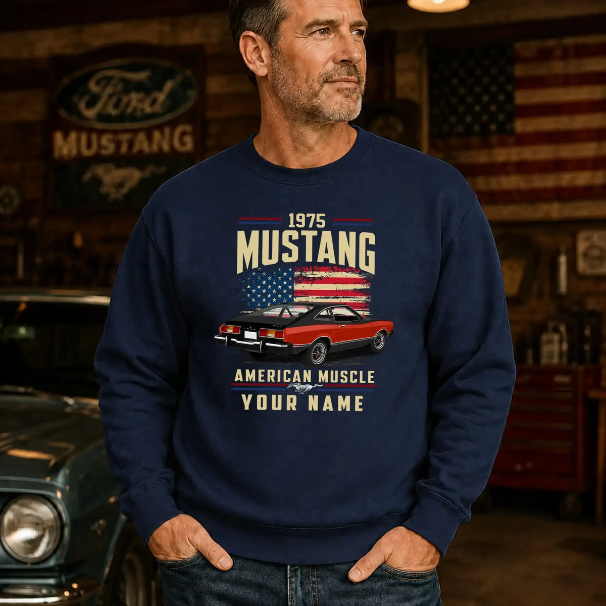1975 Mustang Muscle Car Personalized Apparel