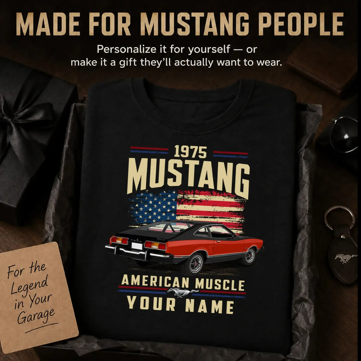 1975 Mustang Muscle Car Personalized Apparel