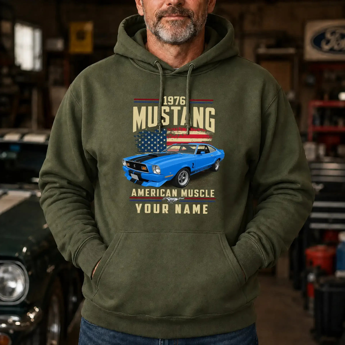 1976 Mustang Muscle Car Personalized Apparel
