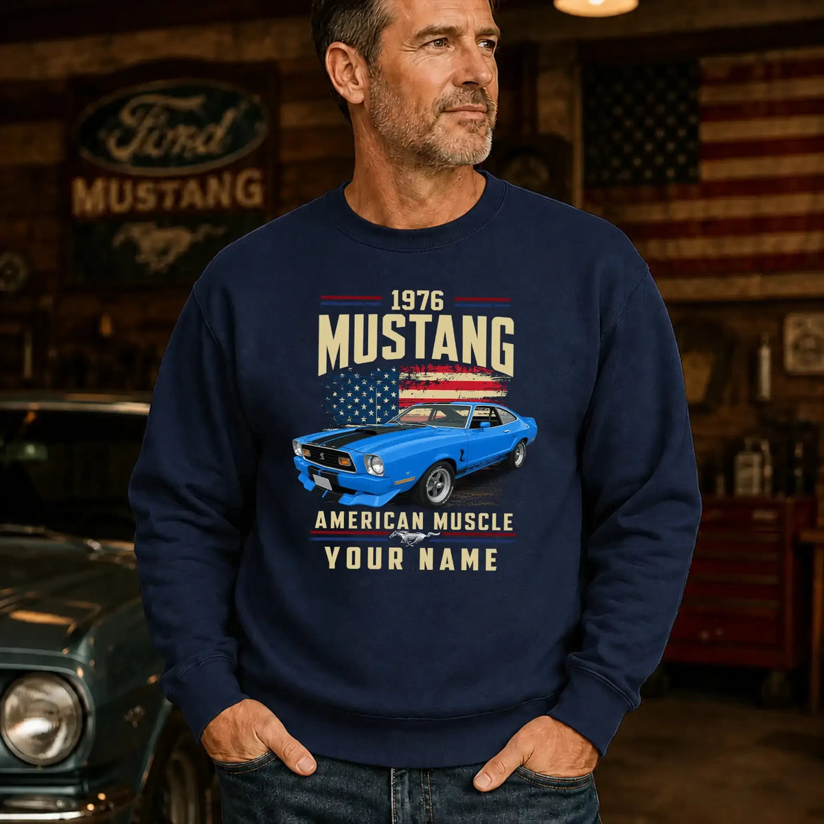 1976 Mustang Muscle Car Personalized Apparel