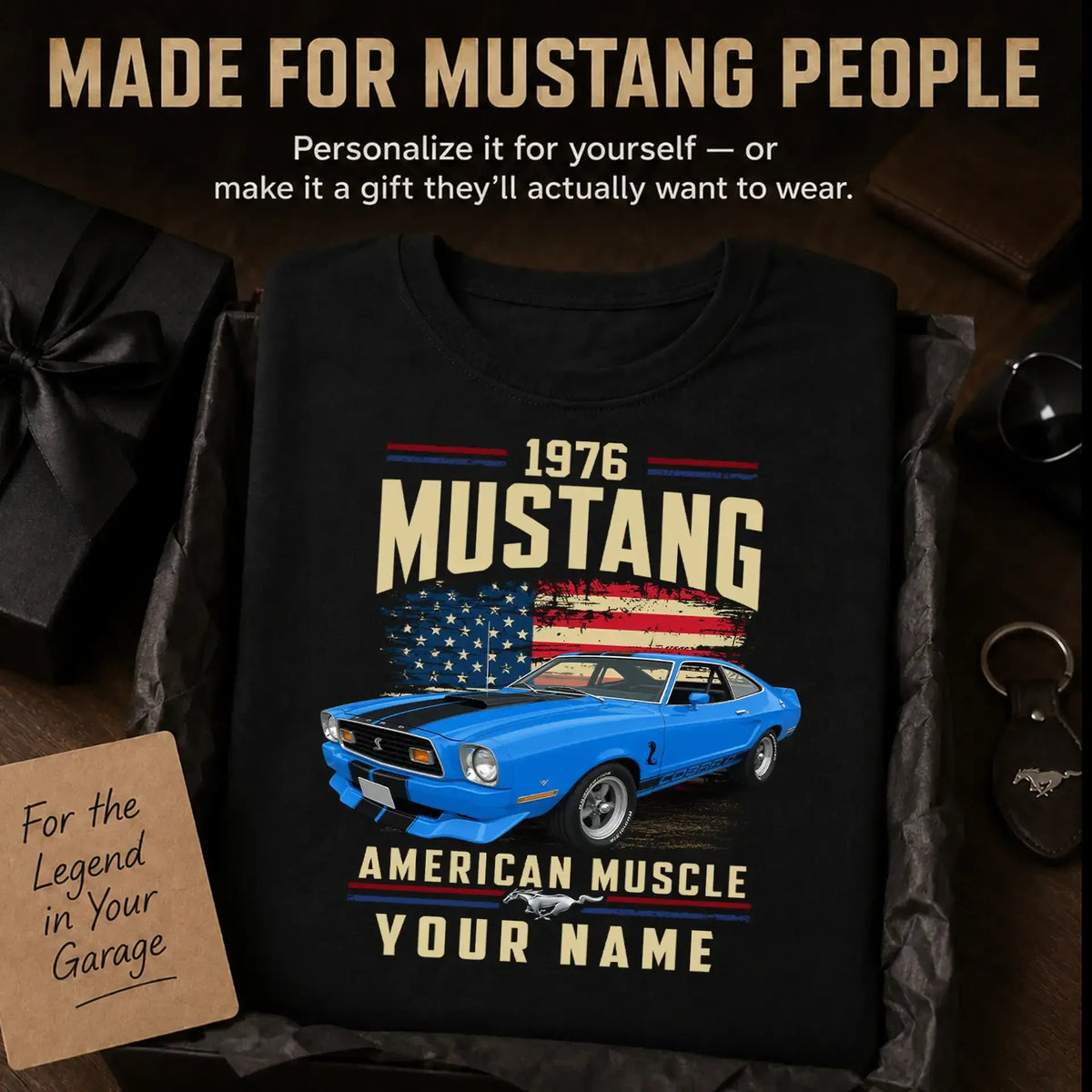 1976 Mustang Muscle Car Personalized Apparel