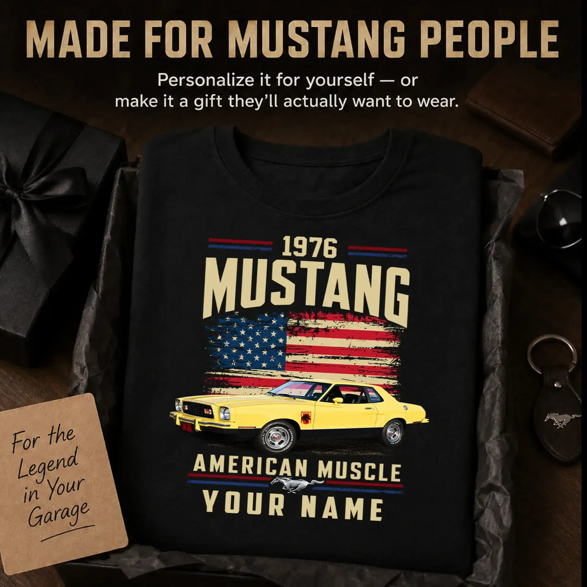 1976 Mustang Muscle Car Personalized Apparel