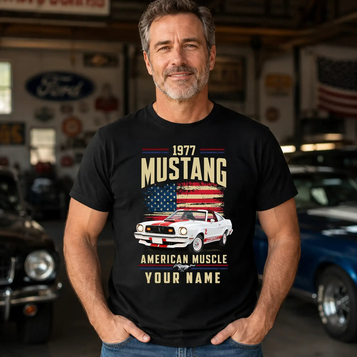 1977 Mustang Muscle Car Personalized Apparel