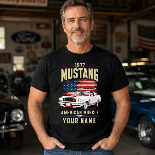 1977 Mustang Muscle Car Personalized Apparel