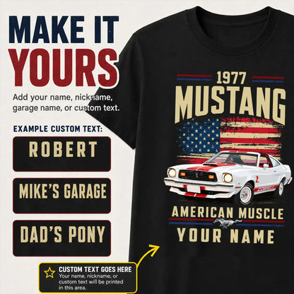1977 Mustang Muscle Car Personalized Apparel