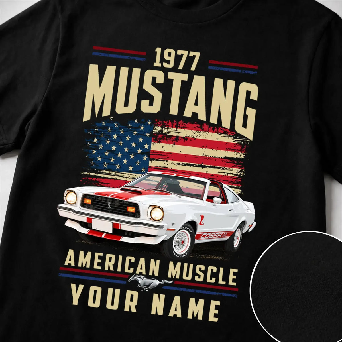 1977 Mustang Muscle Car Personalized Apparel