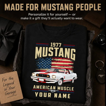 1977 Mustang Muscle Car Personalized Apparel