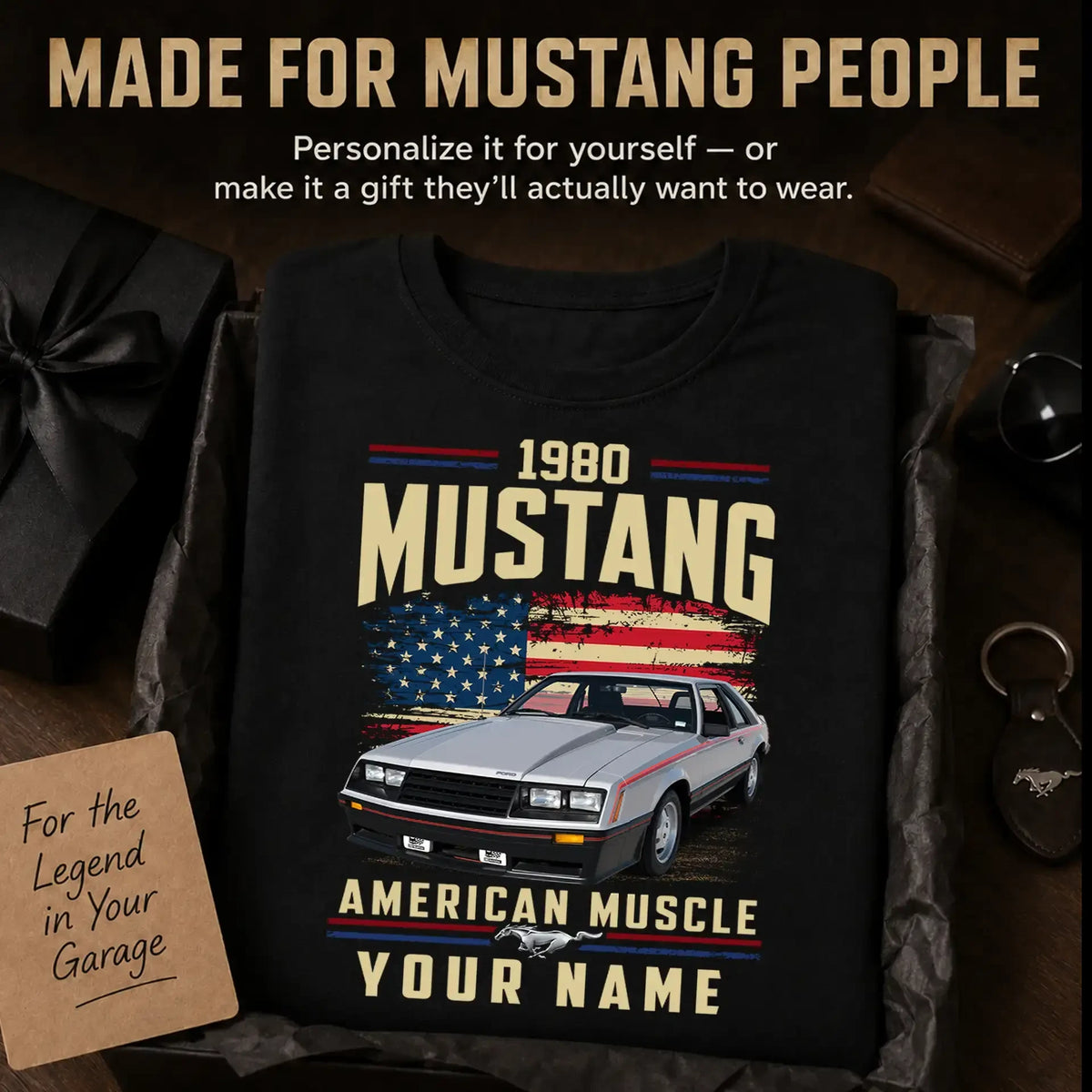 1980 Mustang Muscle Car Personalized Apparel