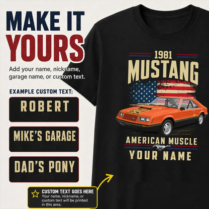 1981 Mustang Muscle Car Personalized Apparel
