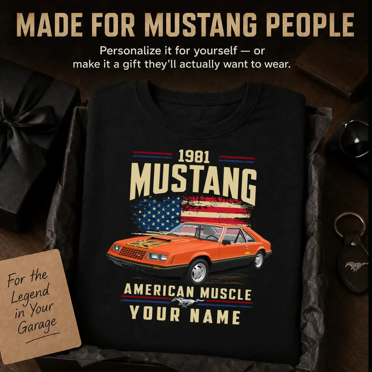 1981 Mustang Muscle Car Personalized Apparel