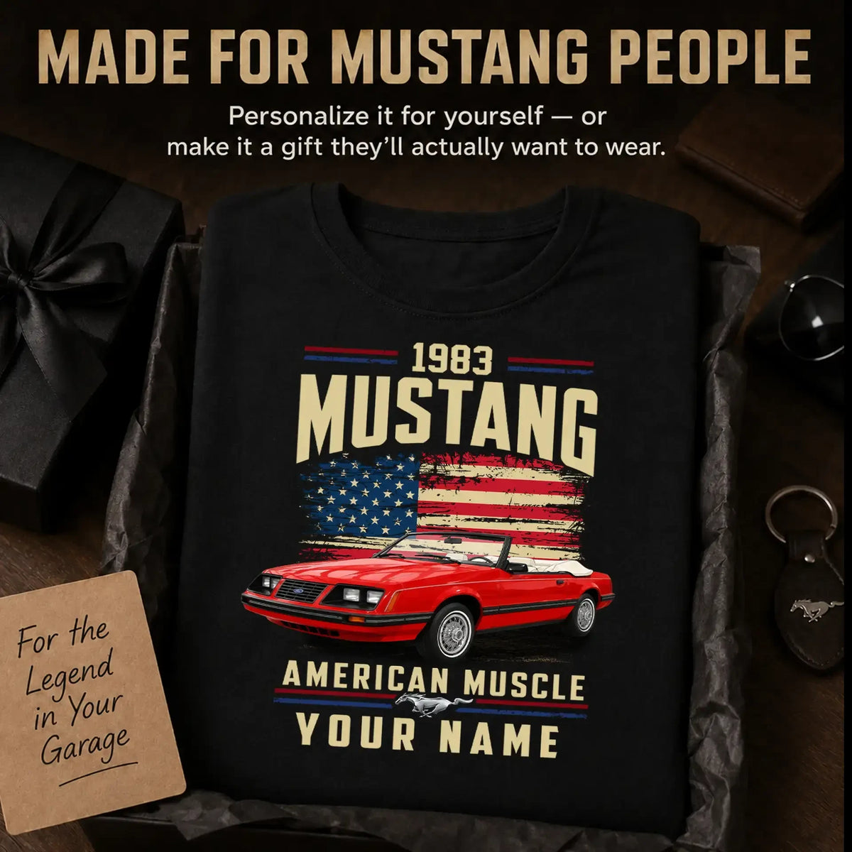 1983 Mustang Muscle Car Personalized Apparel