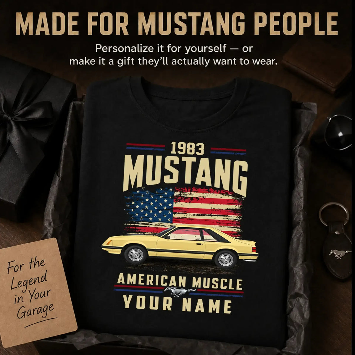 1983 Mustang Muscle Car Personalized Apparel