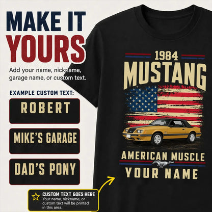 1984 Mustang Muscle Car Personalized Apparel