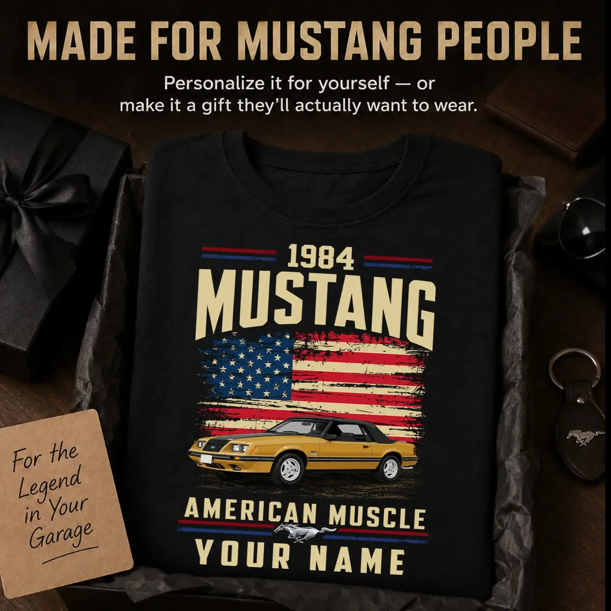 1984 Mustang Muscle Car Personalized Apparel