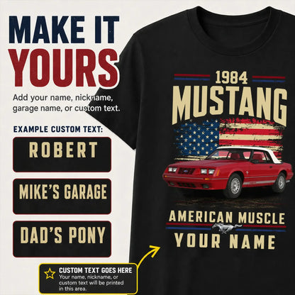 1984 Mustang Muscle Car Personalized Apparel