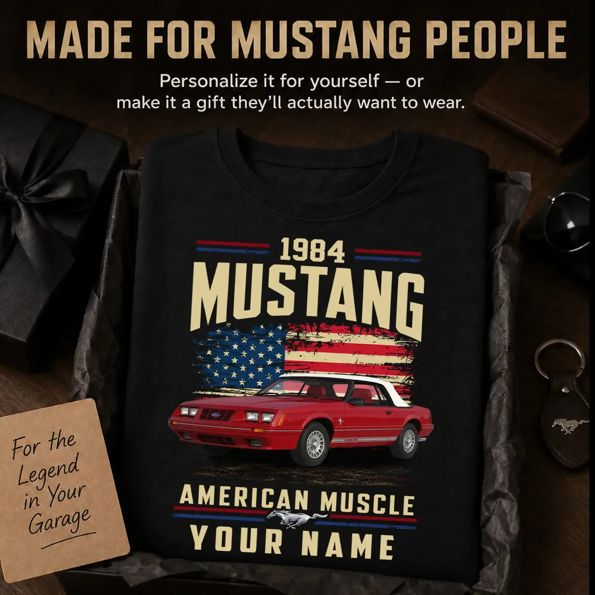 1984 Mustang Muscle Car Personalized Apparel