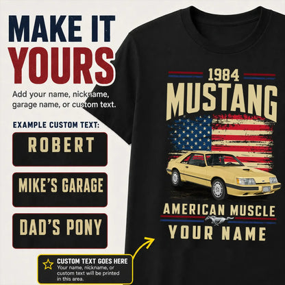 1984 Mustang Muscle Car Personalized Apparel