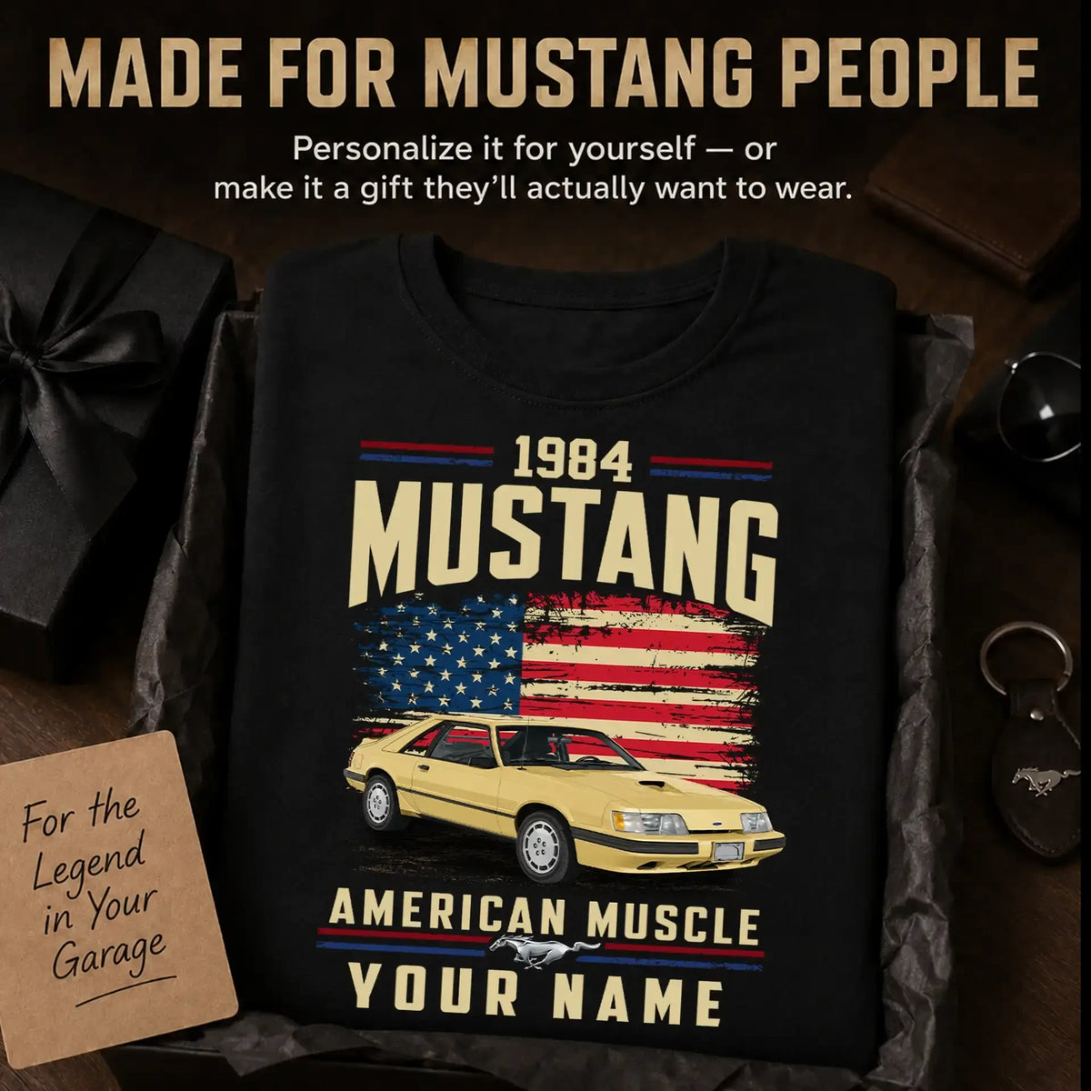 1984 Mustang Muscle Car Personalized Apparel