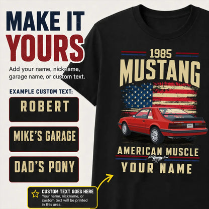 1985 Mustang Muscle Car Personalized Apparel