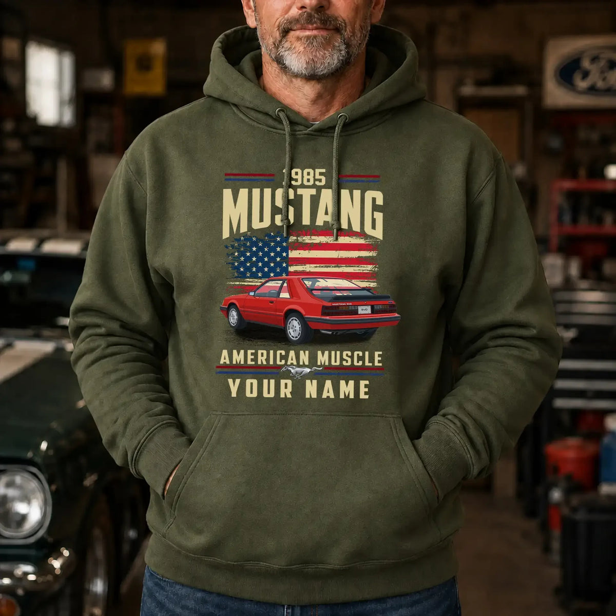 1985 Mustang Muscle Car Personalized Apparel