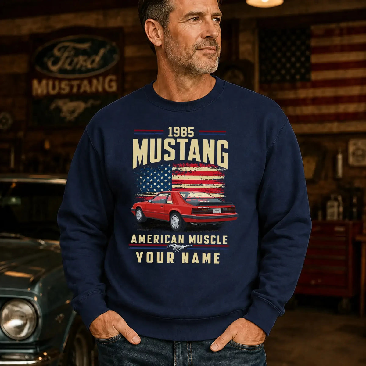 1985 Mustang Muscle Car Personalized Apparel