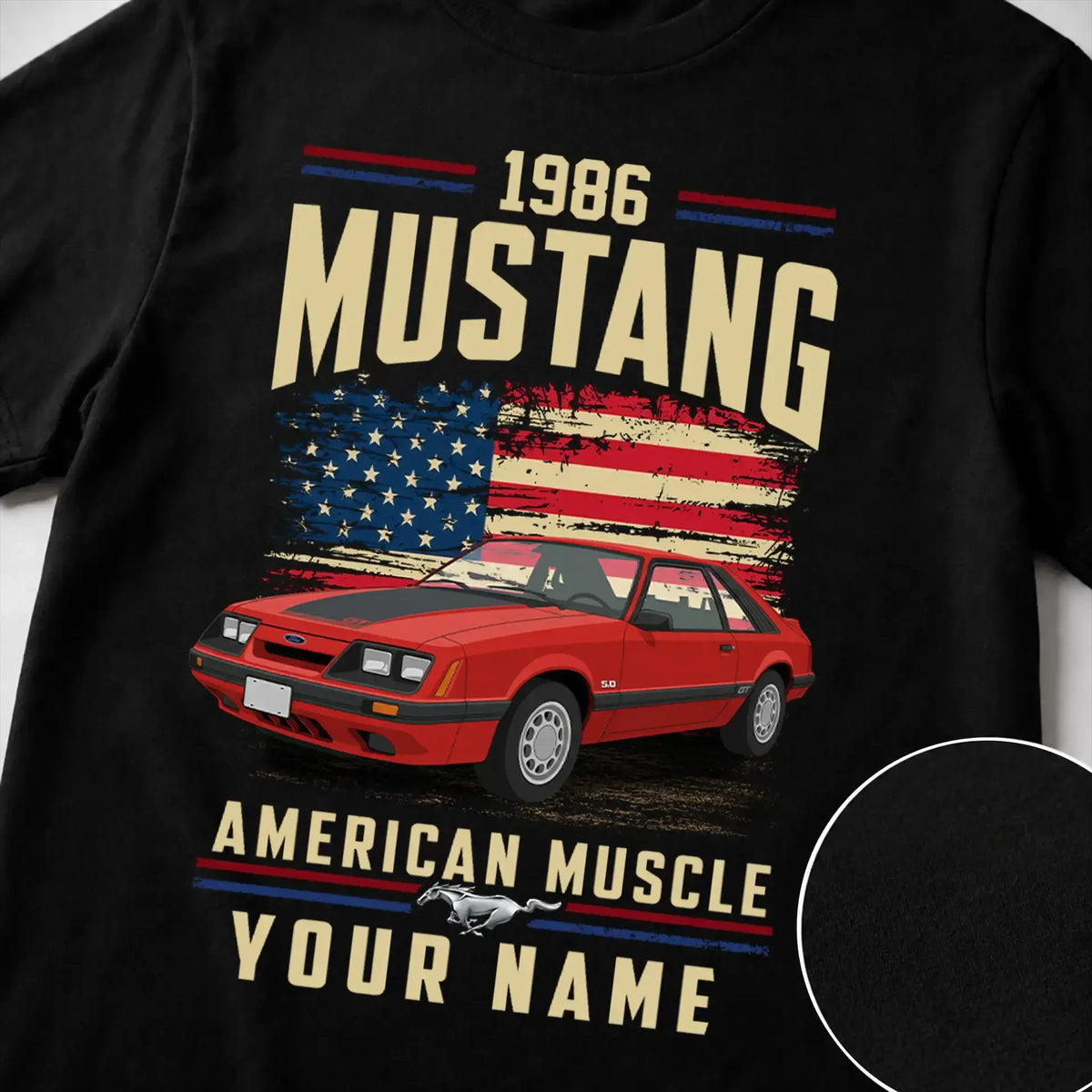 1986 Mustang Muscle Car Personalized Apparel