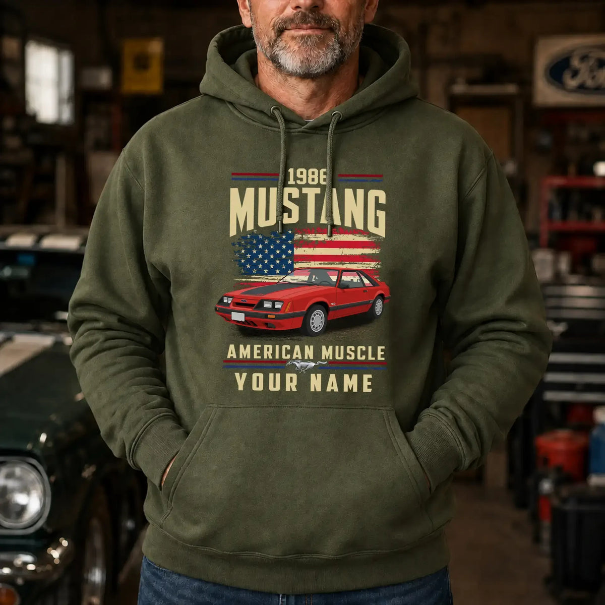 1986 Mustang Muscle Car Personalized Apparel