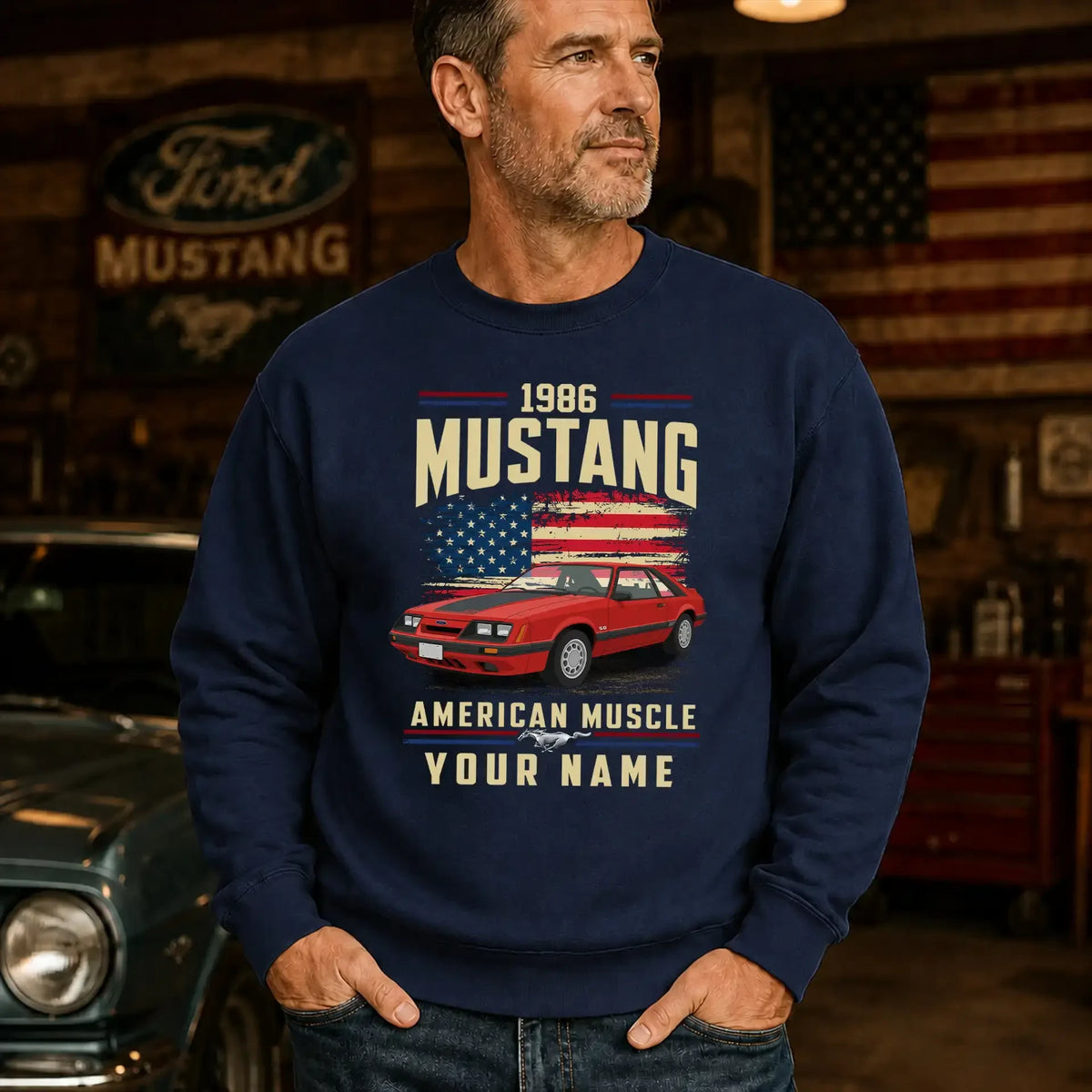 1986 Mustang Muscle Car Personalized Apparel