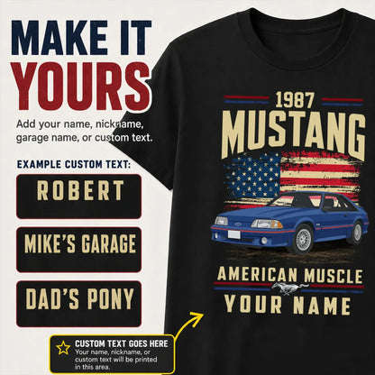 1987 Mustang Muscle Car Personalized Apparel
