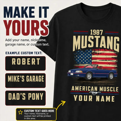 1987 Mustang Muscle Car Personalized Apparel