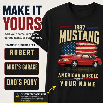 1987 Mustang Muscle Car Personalized Apparel