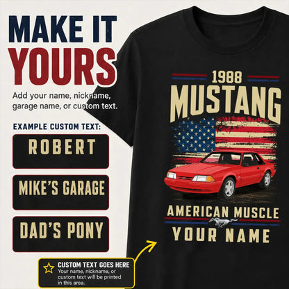 1988 Mustang Muscle Car Personalized Apparel