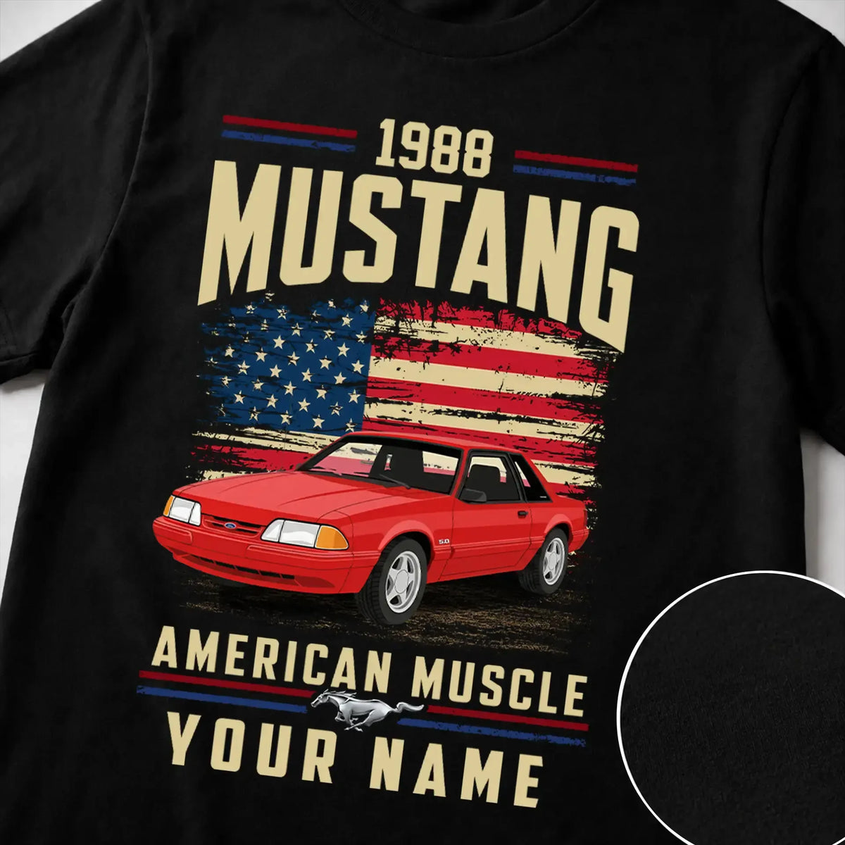 1988 Mustang Muscle Car Personalized Apparel
