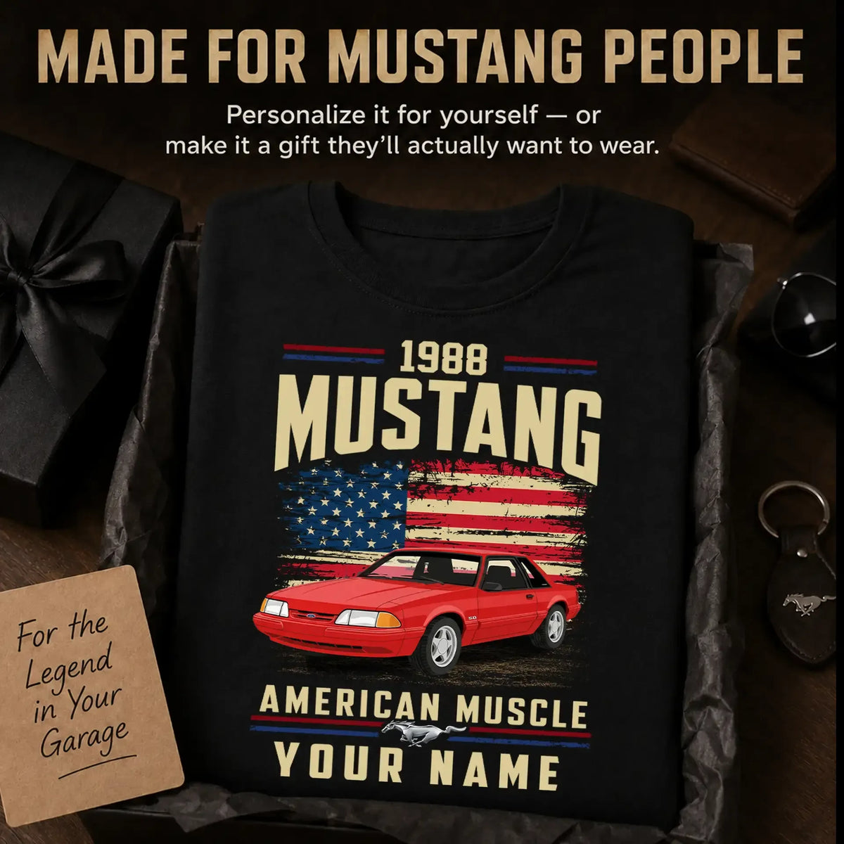 1988 Mustang Muscle Car Personalized Apparel