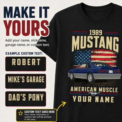 1989 Mustang Muscle Car Personalized Apparel