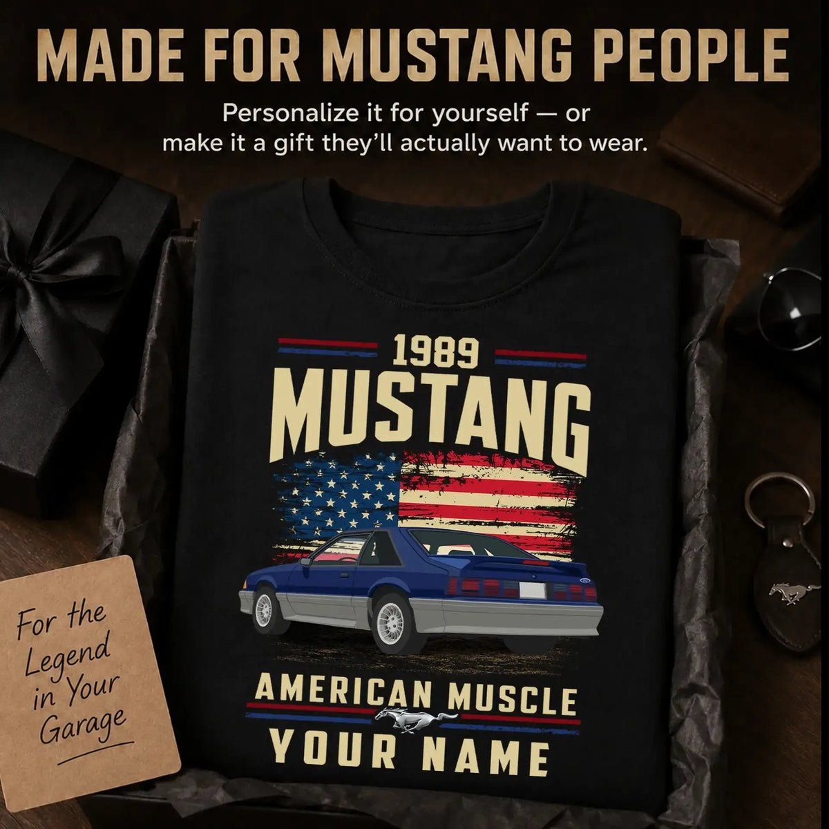 1989 Mustang Muscle Car Personalized Apparel
