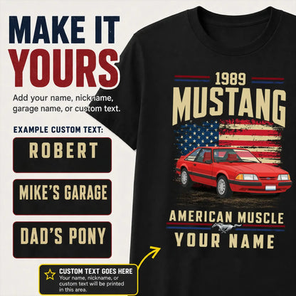 1989 Mustang Muscle Car Personalized Apparel