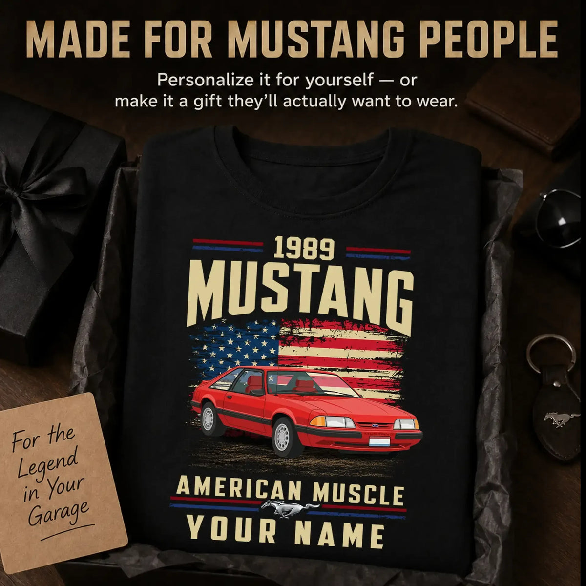 1989 Mustang Muscle Car Personalized Apparel