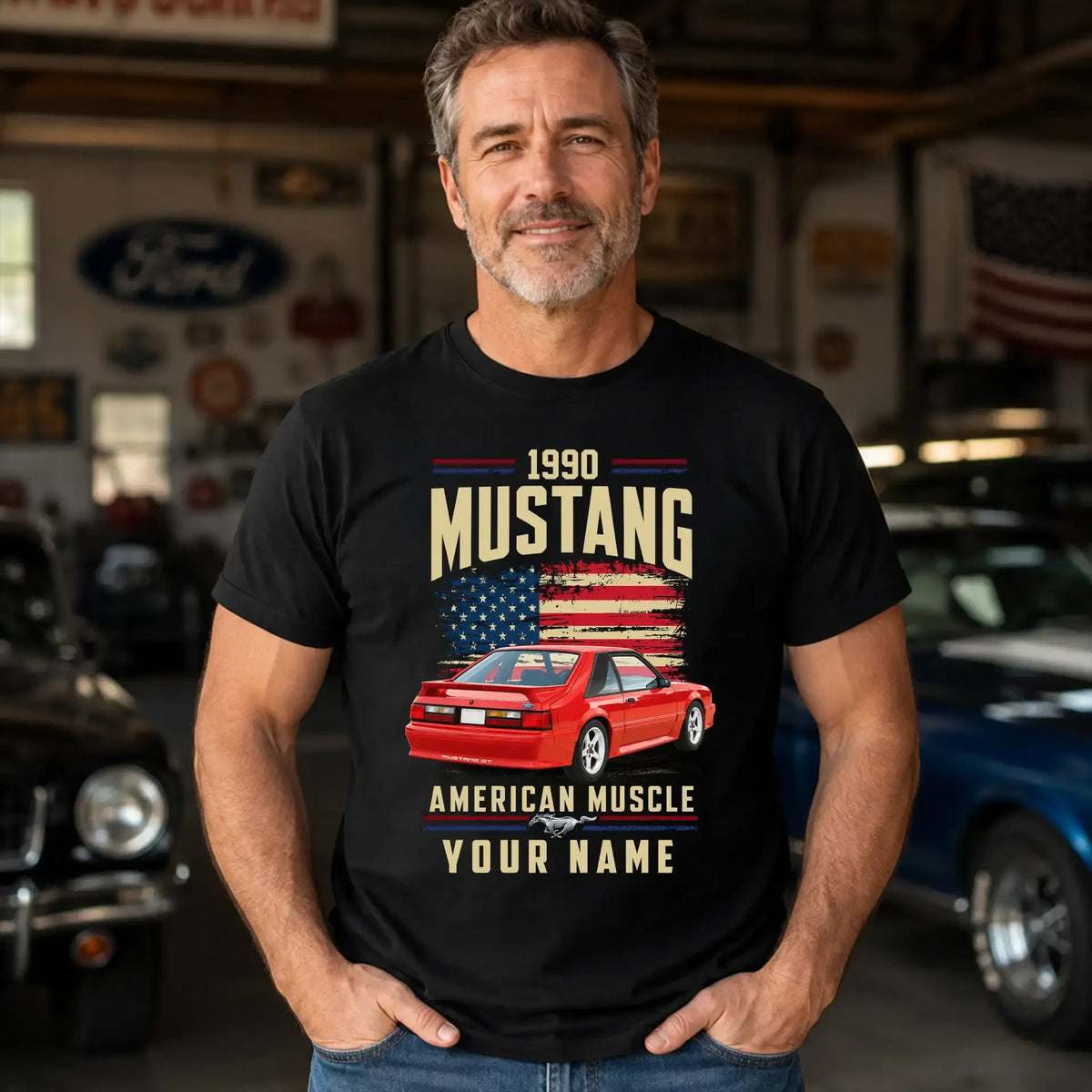 1990 Mustang Muscle Car Personalized Apparel