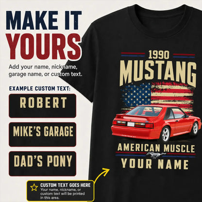 1990 Mustang Muscle Car Personalized Apparel