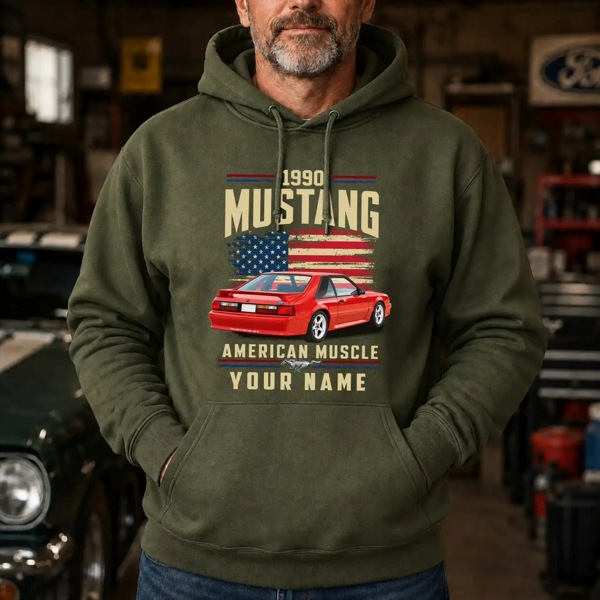 1990 Mustang Muscle Car Personalized Apparel