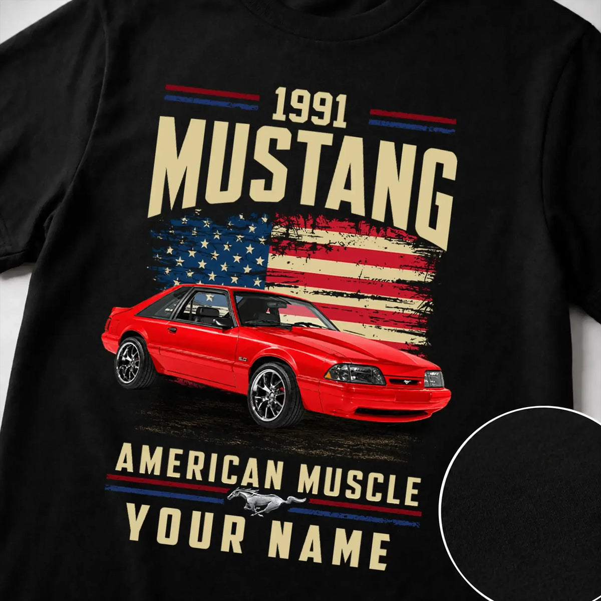 1991 Mustang Muscle Car Personalized Apparel
