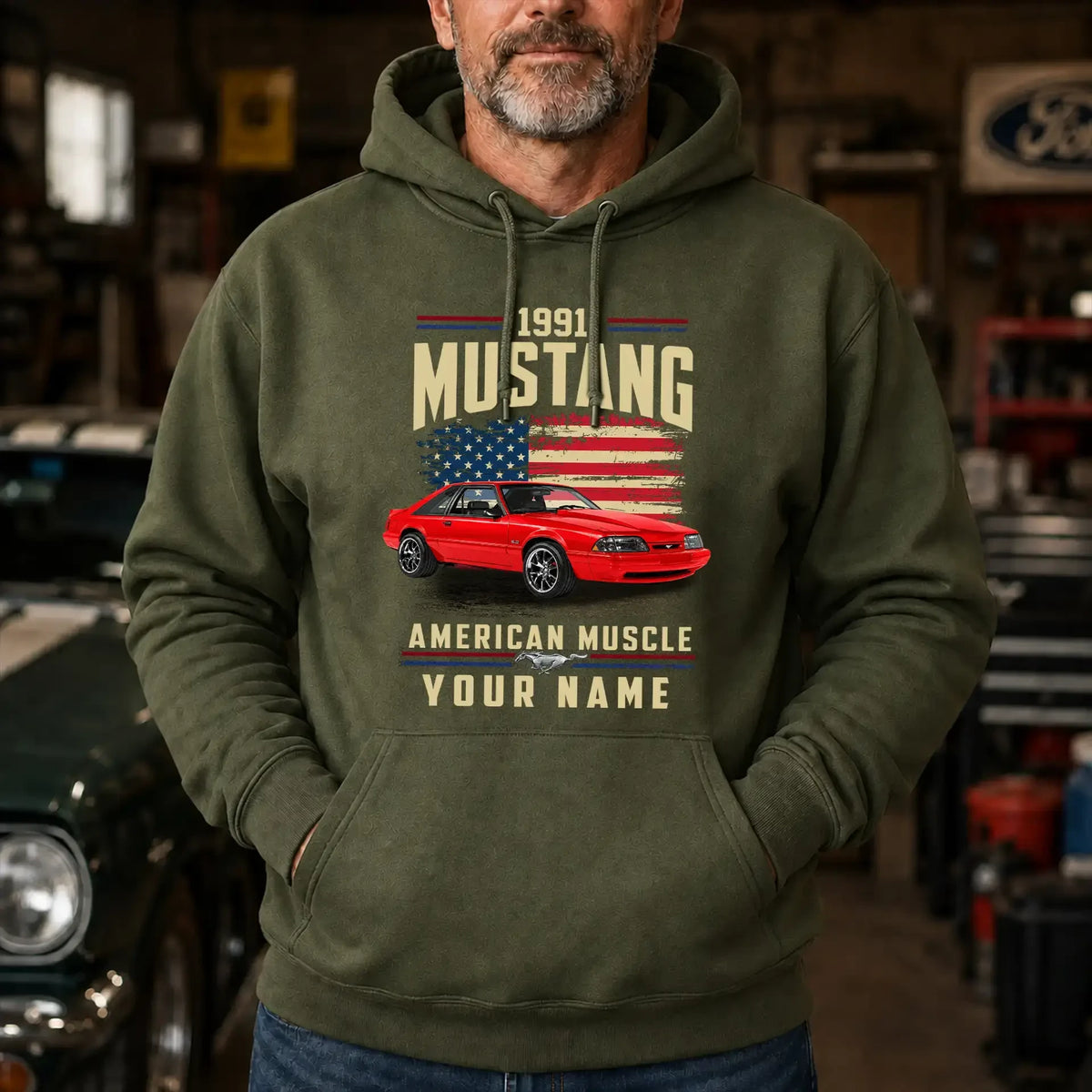 1991 Mustang Muscle Car Personalized Apparel