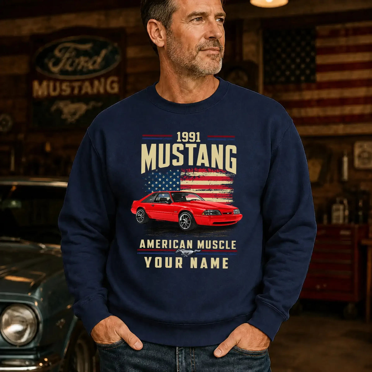 1991 Mustang Muscle Car Personalized Apparel
