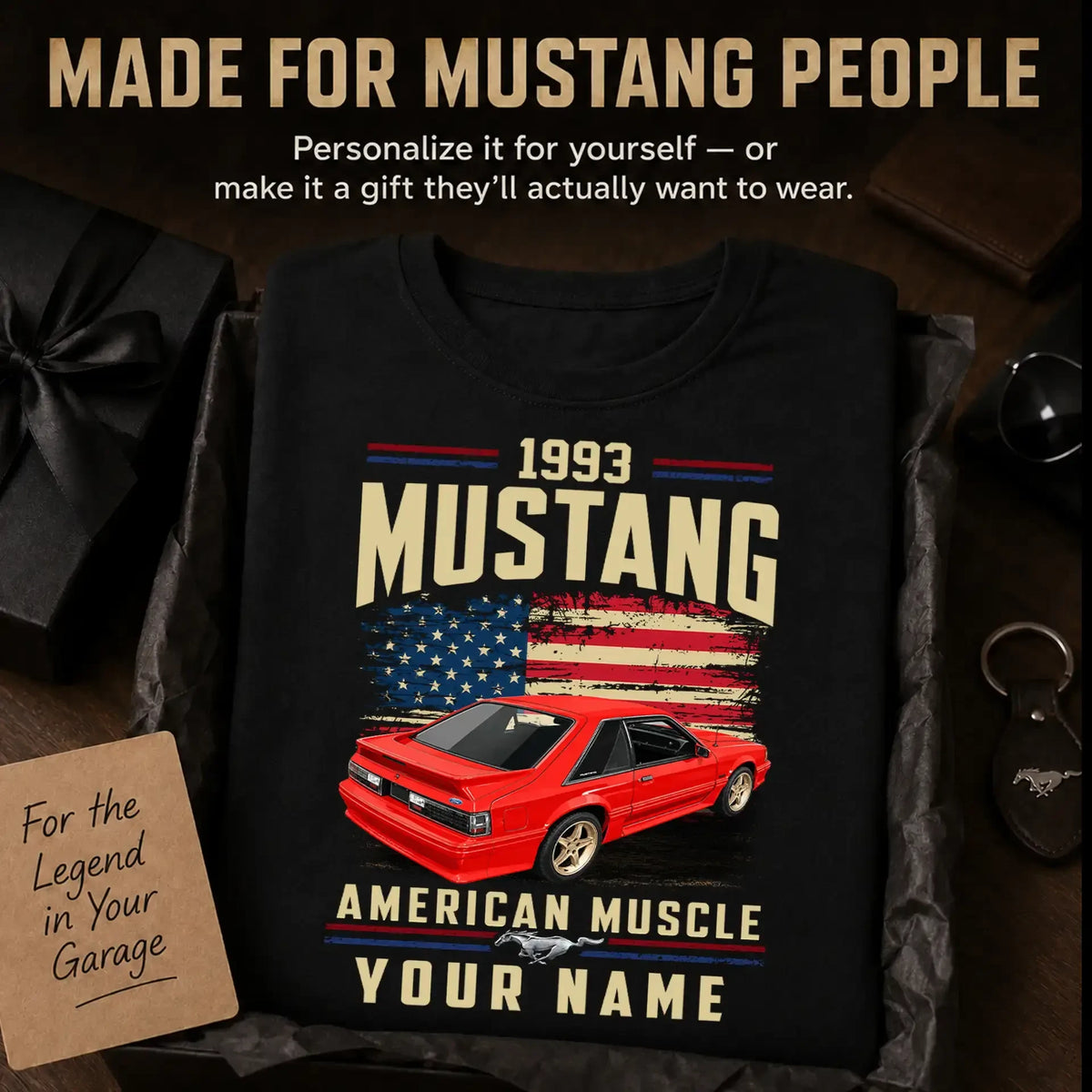 1993 Mustang Muscle Car Personalized Apparel