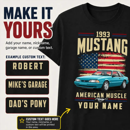 1993 Mustang Muscle Car Personalized Apparel