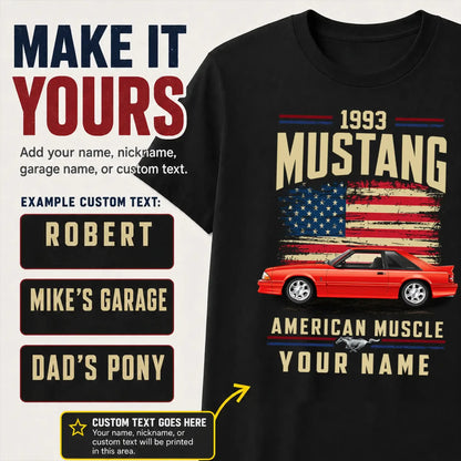 1993 Mustang Muscle Car Personalized Apparel